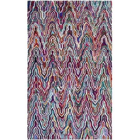 Safavieh 5 x 8 ft. Medium Rectangle Contemporary Nantucket Multicolor Hand Tufted Rug NAN312A-5